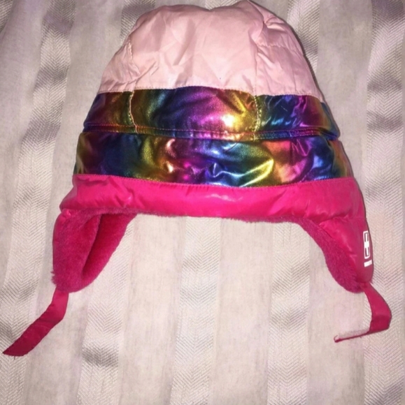 SwissTech Girls Quilted Trapper Hat in Fuschia Burst Color Fully Lined - Picture 4 of 6